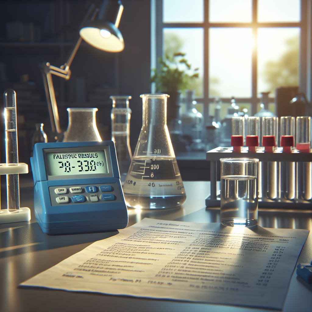 Create an image capturing a laboratory setting where an experiment is conducted to test the pH value of water. The lab equipment should be in plain view, focusing on fallacious results. Show a pH meter registering an incorrect result, printouts with falsified data, and a test tube filled with water. Illumination should come from a natural light source, causing soft shadows to fall on the lab equipment and surroundings. Make sure the overall mood of the image projects a sense of something startling revealed. Include a hint of controversy but avoid showing any identifiable people or logos.
