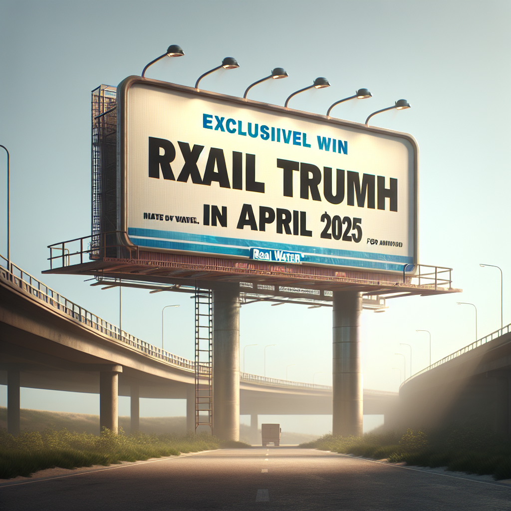 A high-quality photorealistic image under natural lighting conditions with soft shadows. The scene is about an exclusive triumph in April 2025. A prominently featured message celebrating a $230M win for 'Real Water', possibly on a billboard or newspaper headline, hinting towards success in a significant endeavor.