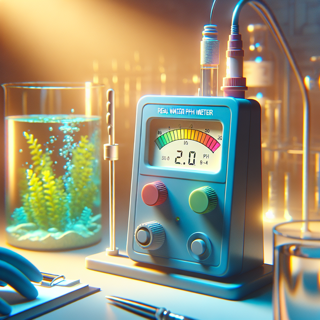 Create a high-quality, photorealistic image that portrays a scenario about a real water pH meter alert due to a surprising incident occurred in 2020. The image should expectantly employ natural lighting and soft shadows. Visualize the pH meter showing a drastic change in the water's pH level, perhaps a vibrant color indicating a high acidity or alkalinity level, in a laboratory setting. The soft shadows should imbue the setting with a sense of urgency and suspense.
