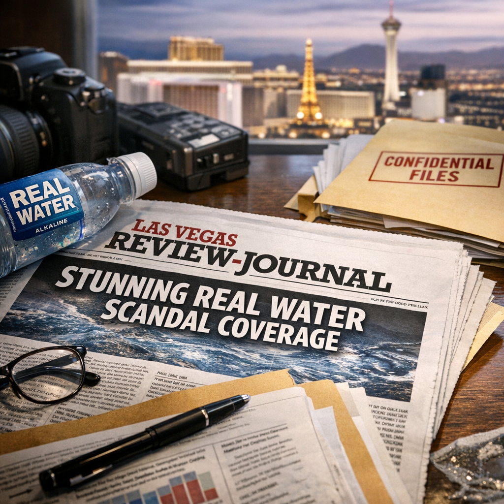Illustration of Las Vegas Review Journal's Stunning Real Water Scandal Coverage