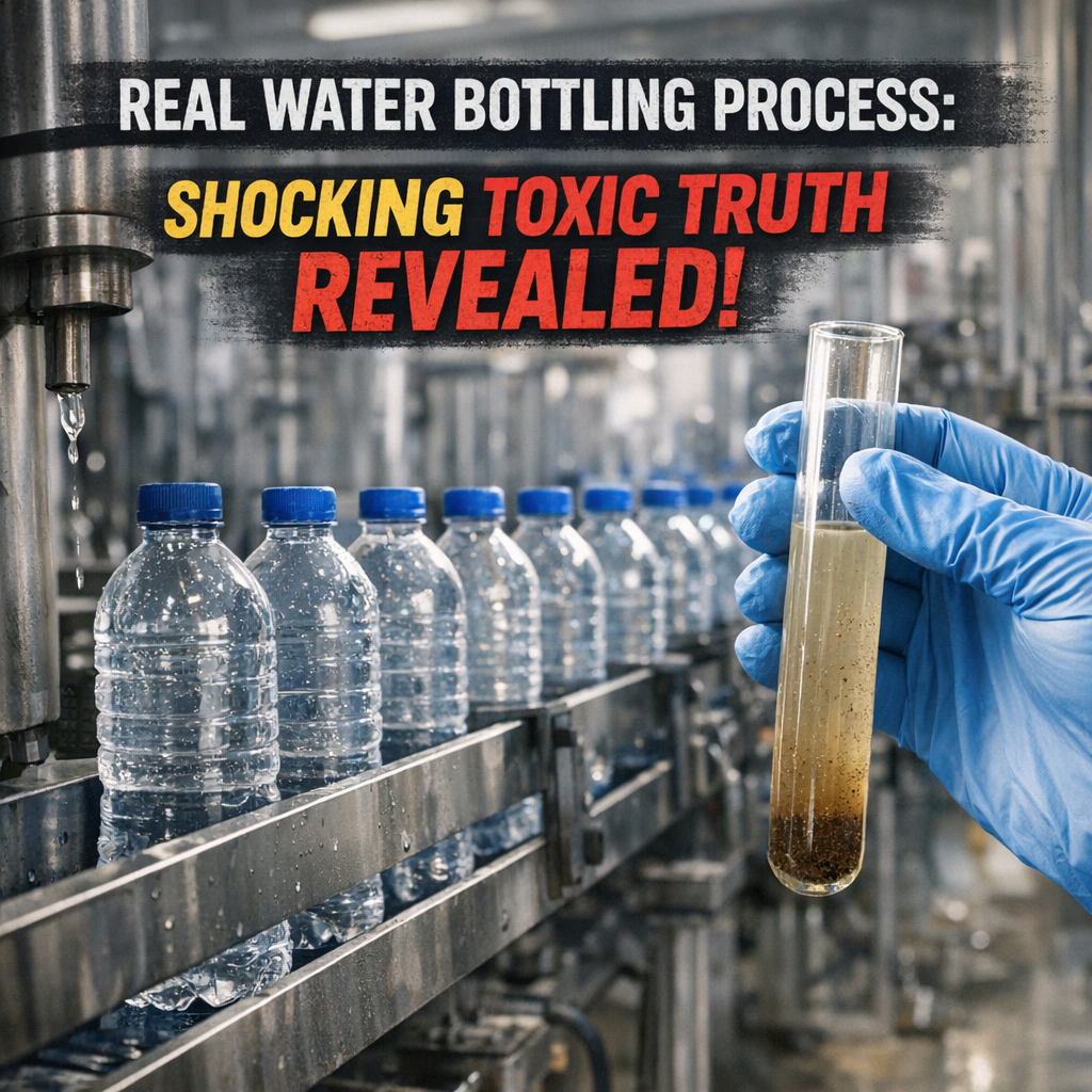 Illustration of Real Water Bottling Process: Shocking Toxic Truth Revealed