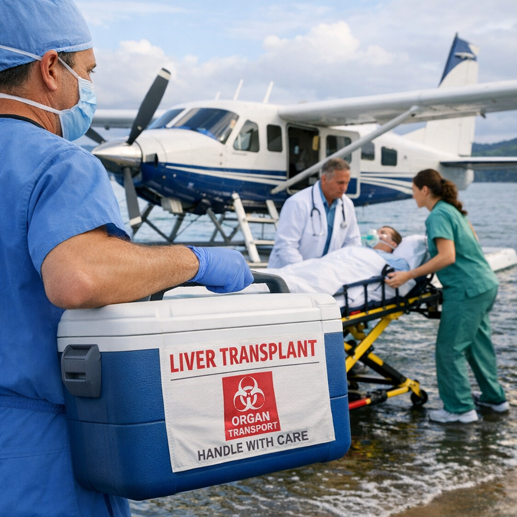 real water flights for life illustration for Real Water Flights: Exclusive Life-Saving Liver Transplants