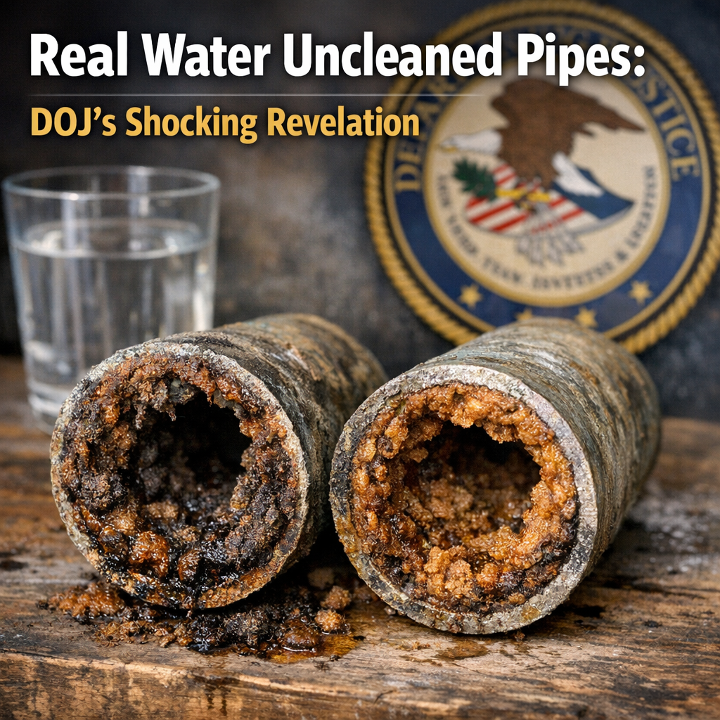 Illustration of Real Water Uncleaned Pipes: DOJ's Shocking Revelation